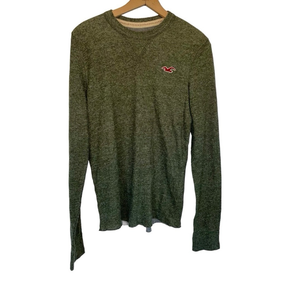 Hollister Green Long Sleeve Tee Shirt Soft Bird Logo Y2K
